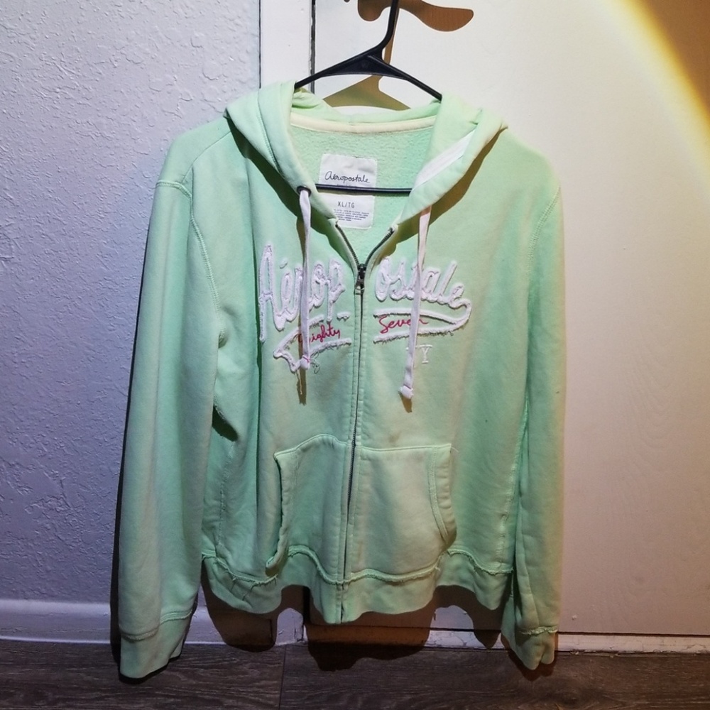 Aeropostale lime green with detail on it jacket